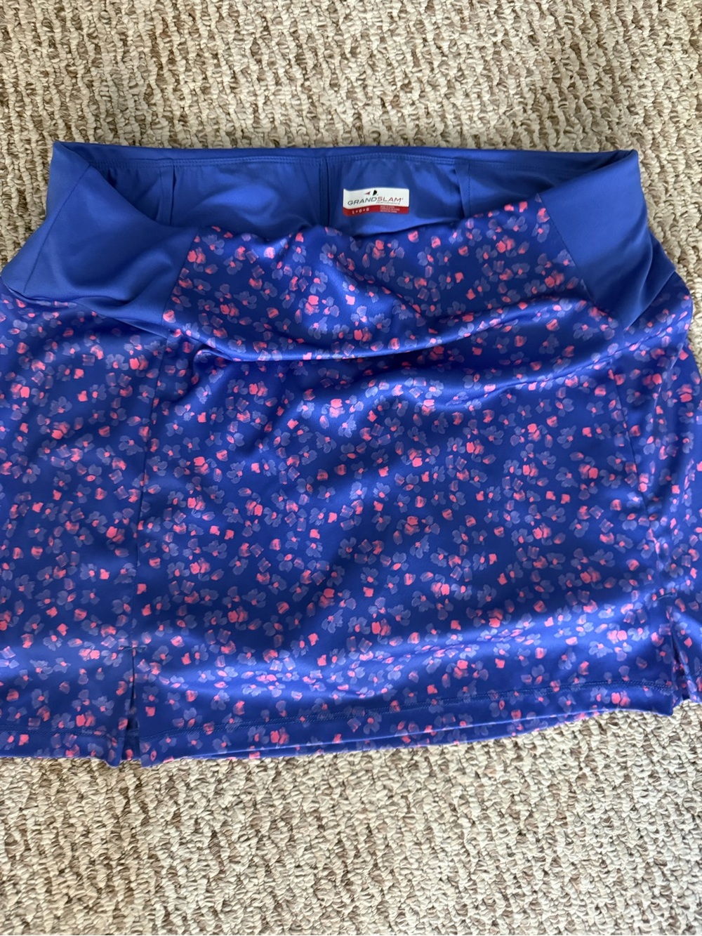 Grand Slam Royal Blue Floral Active Skort with Pink Accents